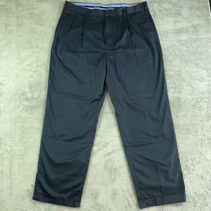 Brooks Brothers Chinos Mens 36 Black Advantage Pleated Elliot Pants 36x29.5